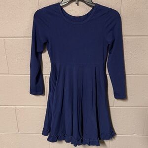 Elegant Blue Long Sleeve Kids Dress